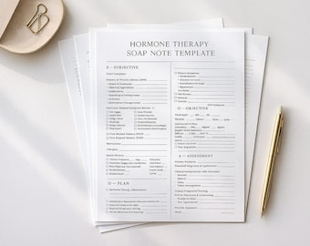 Notitiesjabloon hormoontherapie zeep | NP, HRT-kliniek (bewerkbare pdf)
