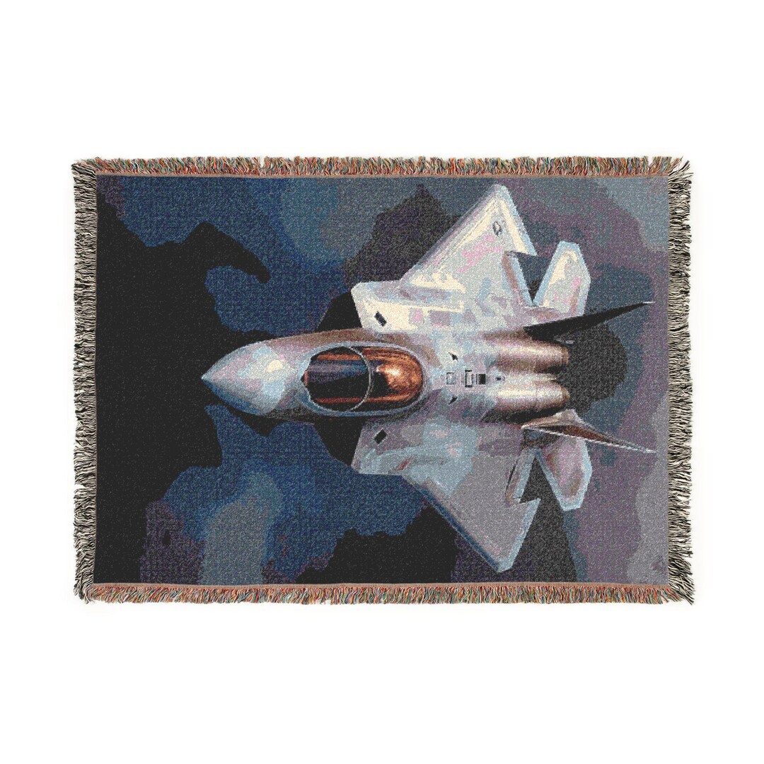 Stealth Fighter Jet Woven Blanket | Military Aircraft Throw, Plane ...