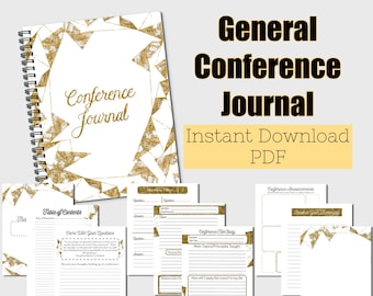 LDS General Conference Journal Printable Instant download Conference Notes