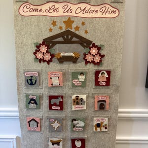 No Sew Nativity Advent Calendar Pattern, Felt Bible Countdown Craft (PDF Download)