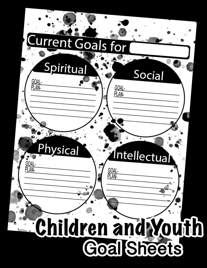 LDS Children and Youth Goal Sheets Printable Download Etsy