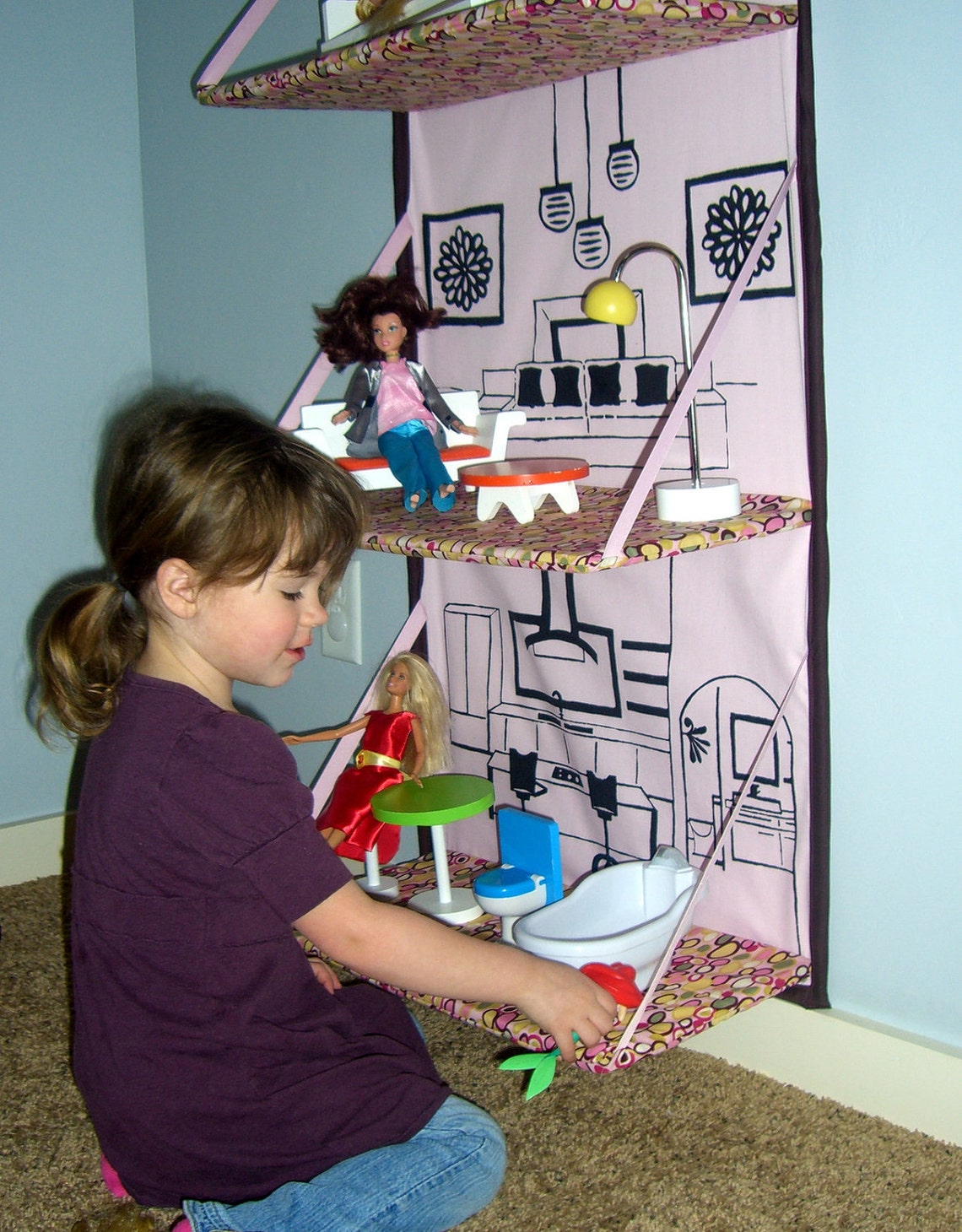 Foldable Doll House E-pattern. Barbie House You Can Store Away When Not Using. - Etsy