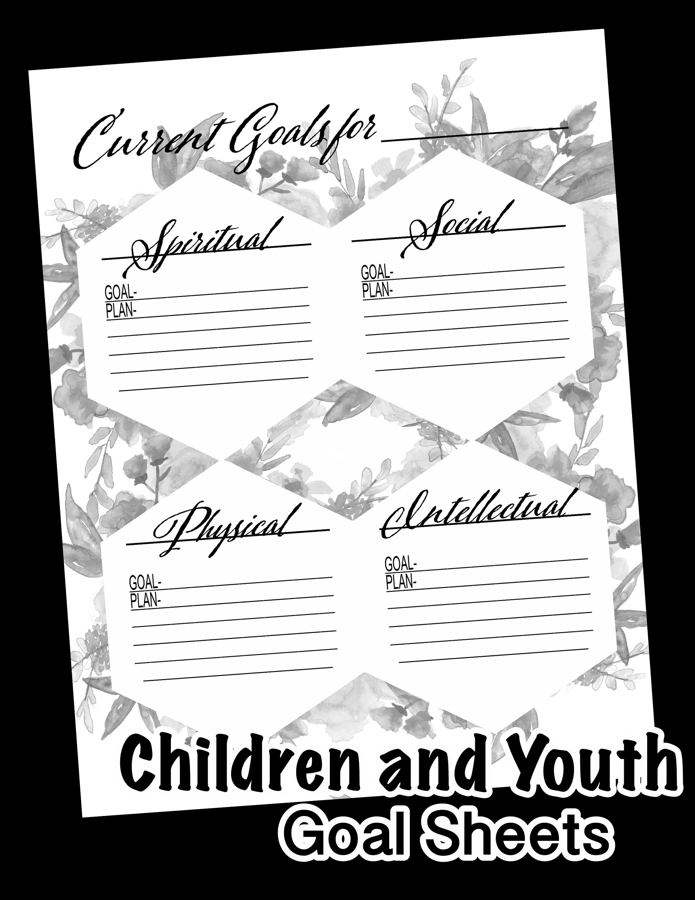 LDS Children and Youth Goal Sheets Printable Download - Etsy
