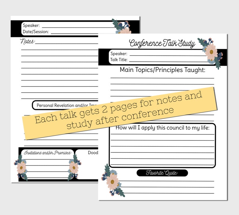 LDS General Conference Journal Printable Instant Download Conference