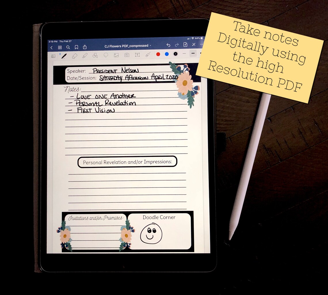 LDS General Conference Journal Printable Instant Download Conference