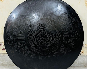 22 Inches Antique Black Brass Finish Shield: Medieval LARP Wall Décor