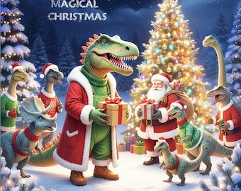 La Navidad mágica de Dino: un libro de cuentos para niños de 3 a 7 años