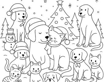 Dog and Cat Coloring Book Combo - Get Both Cats and Dogs  For Less