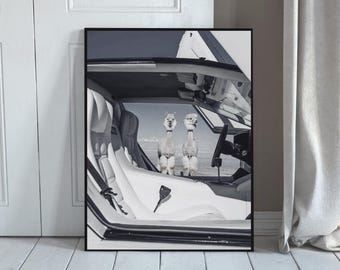 Póster imprimible minimalista moderno en blanco y negro con arte de pared de llama surrealista