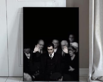 Vintage Mafia Wall Art Printable | Black & White Editorial Poster | Luxury Office Decor