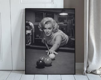 Póster de fotografía vintage de Hollywood, blanco y negro, de Marilyn Monroe, para pared, editorial de lujo, descarga digital.