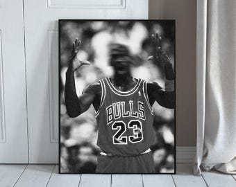 Momento de celebración del número 23 de la camiseta de los Bulls con desenfoque de movimiento del jugador de baloncesto