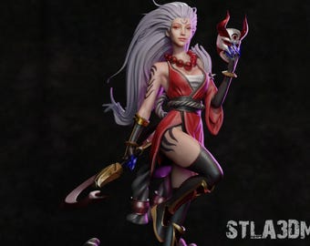 Lunar Assassin | 3D Resin Print Figure | Collectible Unpainted Statue | Game Character Model Kit