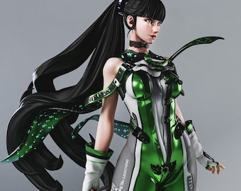 Cyber Heroine | 3D Resin Print Figure | Collectible Unpainted Statue | Game Character Model Kit