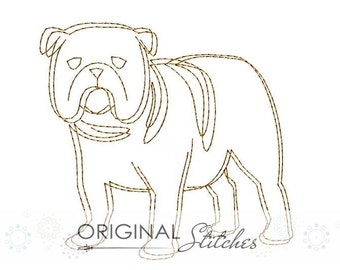 Quick Stitch Bulldog Bully Machine Embroidery Digital Design File 4x4 5x7 6x10 7x7