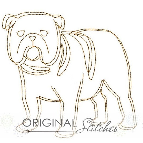 Quick Stitch Bulldog Bully Machine Embroidery Digital Design File 4x4 5x7 6x10 7x7