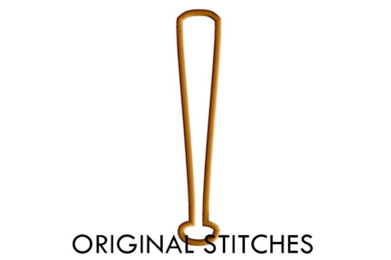 Baseball Bat Applique 5 Sizes Embroidery Digital Design File 4x4 5x7 6x10 7x11 8x12