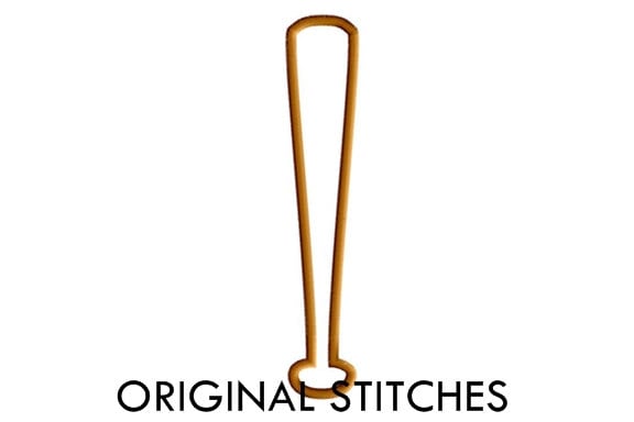 Baseball Bat Applique 5 Sizes Embroidery Digital Design File 4x4 5x7 ...