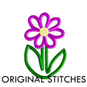 Daisy Applique and Machine Embroidery Design File 4x4 5x7 6x10 image 2