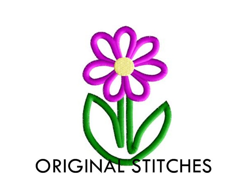 Daisy Applique and Machine Embroidery Design File 4x4 5x7 6x10 image 2