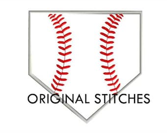 Home Plate Baseball Applique Machine Embroidery Digital Design File  4x4 5x7 6x10 7x11