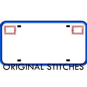 License Plate Applique and Machine Embroidery Digital Design File  4x4 5x7 6x10 8x12