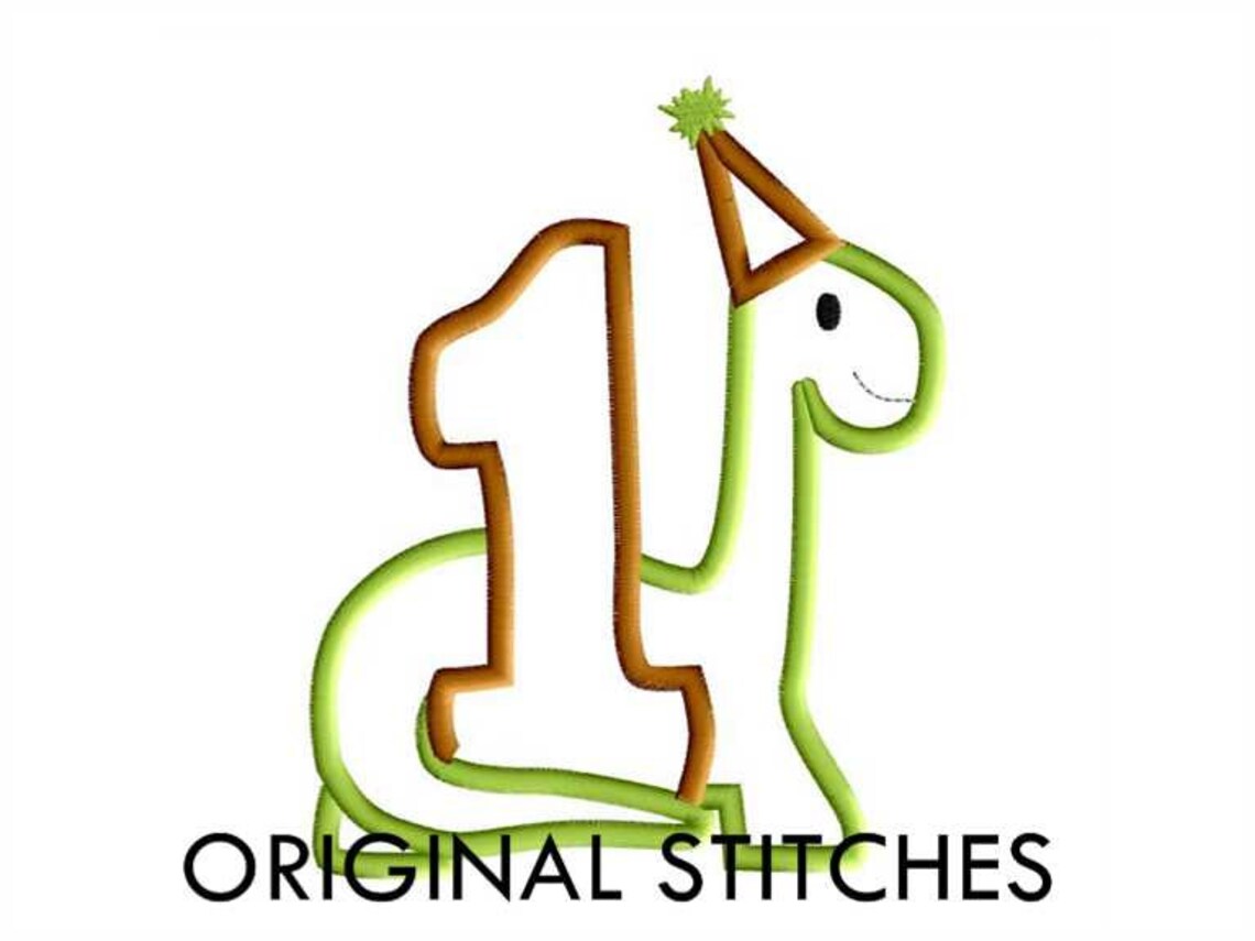 First 1st birthday dinosaur applique and embroidery design  etsy First 1st birthday dinosaur applique and embroidery design  etsy