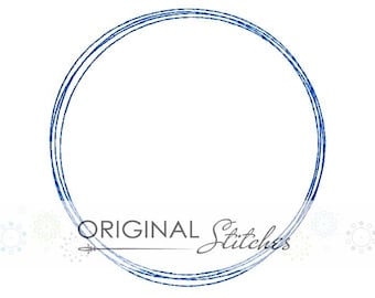 Quick Stitch Circle Monogram Machine Embroidery Design File 2in, 3in, 4x4 5x7 6x10 7x11 8x12