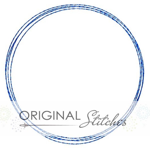 Quick Stitch Circle Monogram Machine Embroidery Design File 2in, 3in, 4x4 5x7 6x10 7x11 8x12