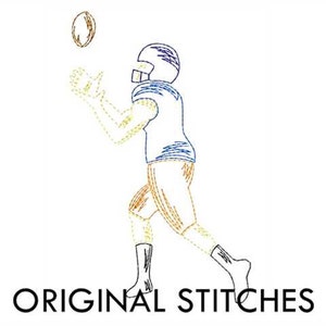 Football Player Receiver Quick Stitch Embroidery Digital Design File 4x4 5x7 6x10 7x11