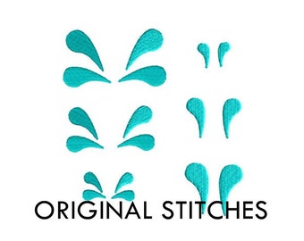 Water Splashes Mini Fill Stitch Machine Embroidery Design (Instant Download)