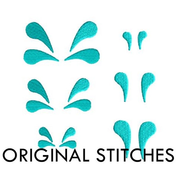 Splashes Mini Fill Stitch Machine Embroidery Design File 1/2 Inch 3/4 Inch 1 inch