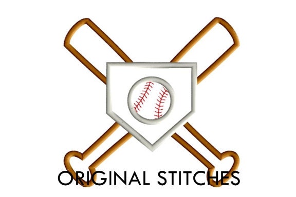 Baseball Bat Applique 5 Sizes Embroidery Digital Design File  4x4 5x7 6x10 7x11 8x12