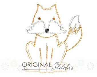 Quick Stitch Fox Embroidery Digital Design File  4x4 5x7 6x10 8x8