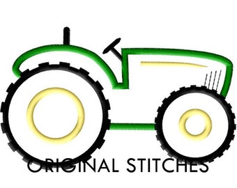 Tractor Applique and Embroidery Digital Design File 4x4 5x7 6x10