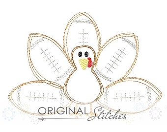 Quick Stitch Football Turkey Machine Embroidery Digital Design File  4x4 5x7 6x10