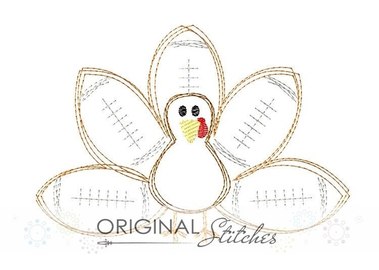 Quick Stitch Football Turkey Machine Embroidery Digital Design File  …