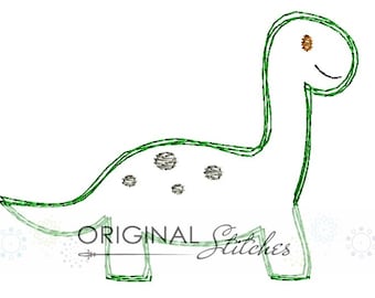 Quick Stitch Dinosaur Embroidery Digital Design File  4x4 5x7 8x8 & 6x10
