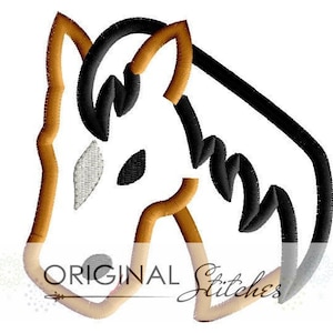 Horse Applique Digital Design File  4x4 5x7 6x10 7x11
