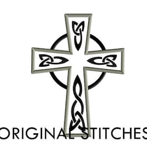 Celtic Cross Applique and Machine Embroidery Digital Design File 4x4 5x7 6x10 7x11