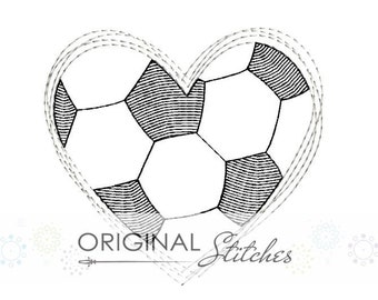 Heart Soccer Ball Machine Embroidery Design (Digital Download)