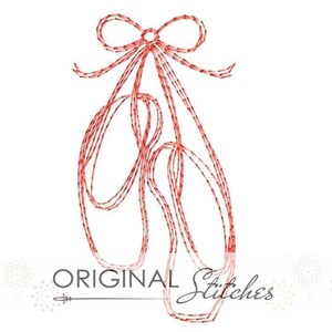 Quick Stitch Ballet Pointe Shoes Embroidery Digital Design File  4x4 5x7 6x10