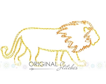 Quick Stitch Lion Silhouette Machine Embroidery Digital Design File 4x4 5x7 6x10 8x8