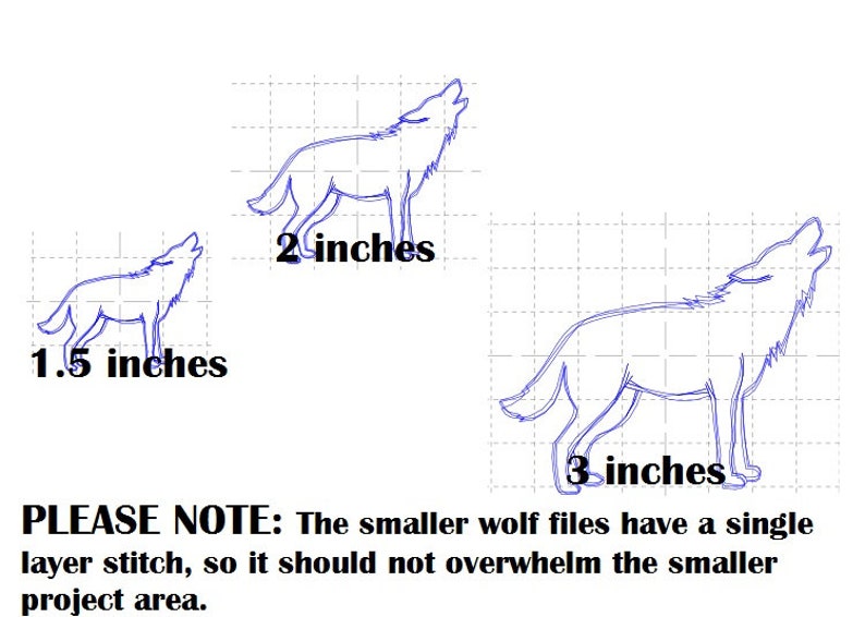 Quick Stitch Wolf Silhouette Machine Embroidery Digital Design File 4x4 5x7 6x10 8x8 image 3