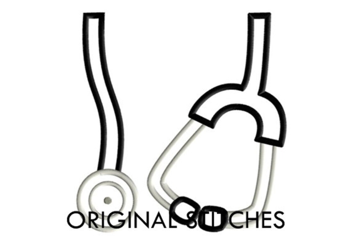 Stethoscope Applique and Machine Embroidery Digital Design Etsy