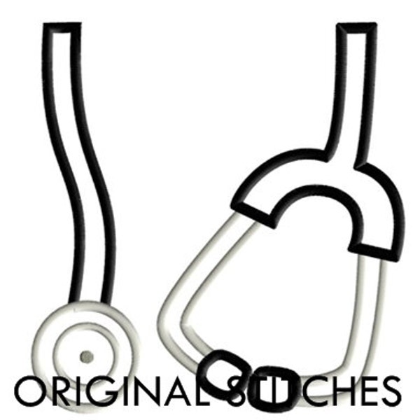 Stethoscope Applique and Machine Embroidery Digital Design File 4x4 5x7 6x10