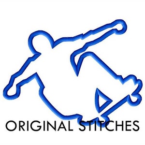 Skater Applique and Machine Embroidery Digital Design File 4x4 5x7 6x10