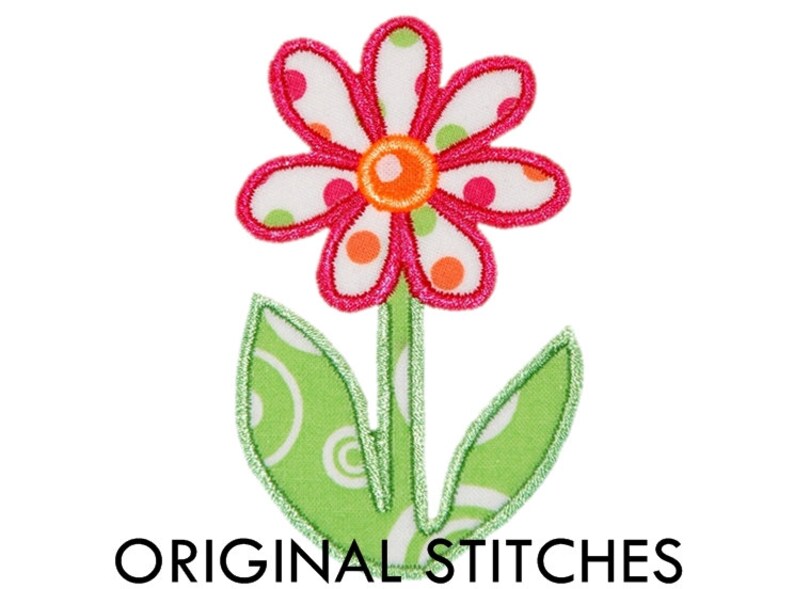 Daisy Applique and Machine Embroidery Design File 4x4 5x7 6x10 image 3