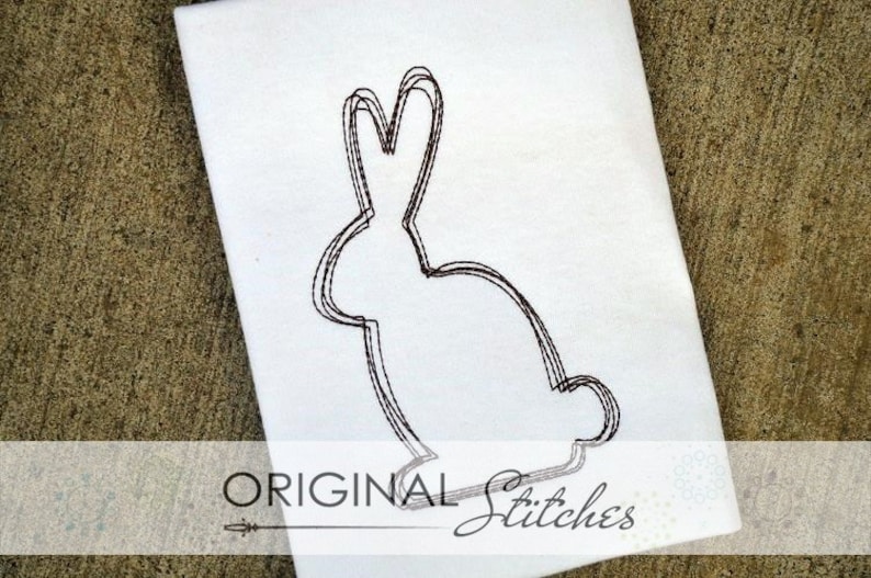 Quick Stitch Easter Bunny Machine Embroidery Digital Design File 4x4 5x7 6x10 image 3