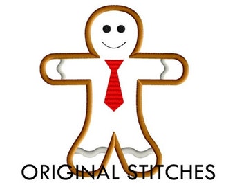 Gingerbread Man Applique and Machine Embroidery Digital Design File 4x4 5x7 6x10
